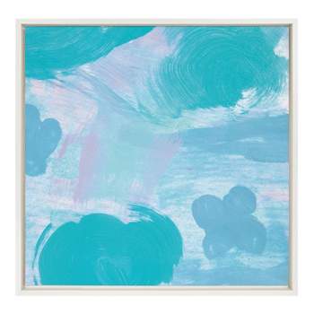 22" x 22" Sylvie Cloud 9 by Mentoring Positives White Framed Wall Canvas - Kate & Laurel All Things Decor