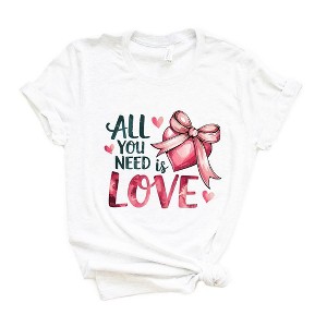 Simply Sage Market Women's All You Need Is Love Coquette Short Sleeve Graphic Tee - 1 of 4