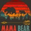 Junior's Design By Humans Mama Bear Retro Stripes By ZeusSE T-Shirt - 2 of 2