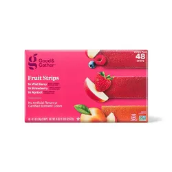 Strawberry, Apricot and Wildberry Fruit Strips Variety Pack - 24oz/48ct - Good & Gather™