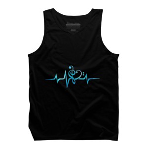 Men's Design By Humans Music Clef Heart Beat Treble Base By BaoMinh Tank Top - 1 of 2