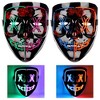 Garvee [2PACK]Led Crossover Mask-Half Face Alignment Mask for Cosplay Costume,Blue/Red+Green/Purple - 2 of 4
