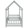 Kumasinova Twin/Full Size House Bed Frame,Toddler Floor Platform Bed with Roof Frame and Guardrails,Montessori Floor Bed for Kids,Adults,Teens - 3 of 4