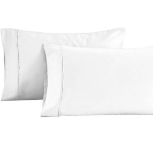 Cotton Blend 1400-1500 Thread Count Solid Luxury Pilowcases, Set of 2 by Blue Nile Mills - 1 of 4