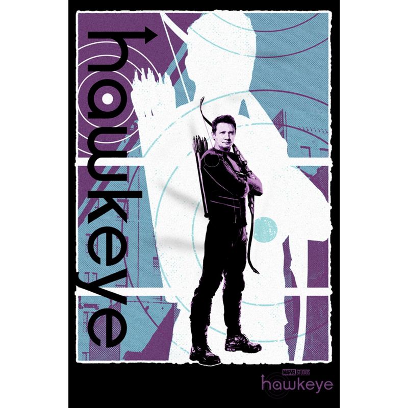 Men's Marvel Hawkeye Purple Poster Long Sleeve Shirt, 2 of 5