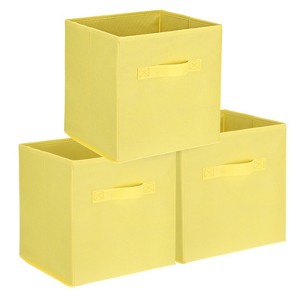 Unique Bargains Fabric Storage Bins 3 Pcs - 1 of 4