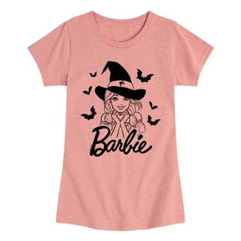 Girls' Barbie With Bats Short Sleeve Graphic T-Shirt - Light Pink