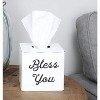 AuldHome Design Square Tissue Box Cover; Modern Farmhouse Enamelware Tissue Holder - 2 of 4