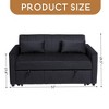Sleeper Sofa Bed, 3-in-1 Velvet Pull Out Couch with Armrests, Storage Pockets and 2 Pillows, Adjustable Backrest - Leovsnove - 4 of 4
