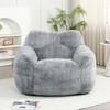 Vynxaria Storm Gray Bean Bag Seat - 47.3" Oversized Lounge Chair with Armrests - 2 of 4