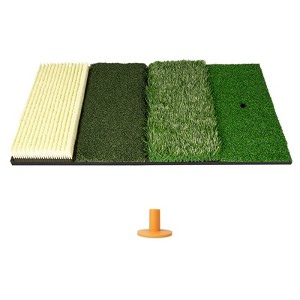 PLAYAPUT 4-in-1 Golf Hitting Mat, Turf Golf Hitting Mat for Putting, Driving & Chipping, Green - 1 of 4