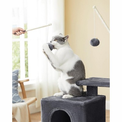 46.5" Smoky Gray Sisal and Plush Cat Tree Tower