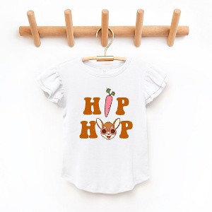 The Juniper Shop Hip Hop Bunny With Glasses Toddler Flutter Sleeve Tee - 1 of 2
