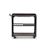 Industrial Rolling Bar Cart - Wood & Iron Frame with Bottle Rack, Stemware Storage, Handle & Locking Casters in Distressed Charcoal Finish - 4 of 4