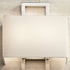 Possini Euro Design Modern Wall Light Sconce Brushed Nickel Hardwired 15 1/2" High Fixture Faux Silk for Bedroom Bathroom Hallway - 3 of 4
