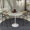 LeisureMod 48" Round Bar Height Dining Table with MDF Top and White Stainless Steel Pedestal Base Verve Collection - 3 of 4