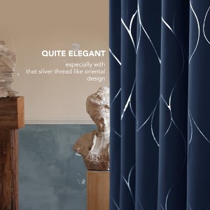 Deconovo Silver Line Blackout Curtain Panel Pair Multi Size 2 Panels - 1 of 4