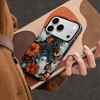 HTUTWOO Halloween iPhone 17/Pro/Pro Max/Air Phone Cases, 3D Clay Effect Flowers and Pumpkins Case, Ghost Magnetic Phone Case - 4 of 4