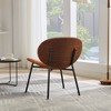 Okak Mid-Century Modern Accent Chairs for Bedroom, Shell Chair Single Side Chair Tripod, Fabric Lounge Chair in Walnut Finish Backrest - 2 of 4