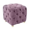 Sapphtopaz Modern Dice-Shaped Velvet Upholstered Ottoman, Velvet Cube Ottoman, Soft Foot Stool, Accent Ottoman Foot Rest for Bedroom, Entrance - 4 of 4