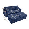 Convertible Corduroy Sectional Sofa with Double Storage Ottoman & USB - 2 of 2