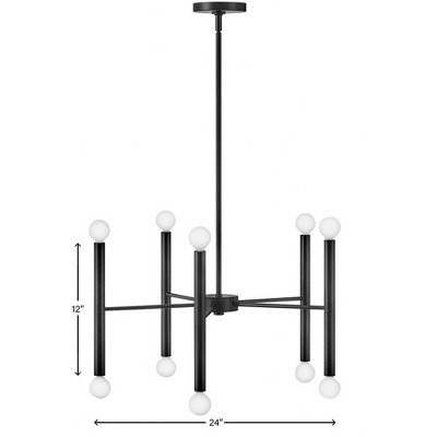 Millie Black 10-Light Mid-Century Modern Chandelier