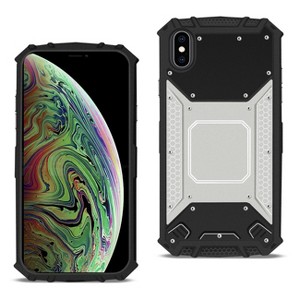 Reiko Apple iPhone XS Max Metallic Front Cover Case in Silver & Black - 1 of 4