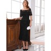 INSPIRE CHIC Women's Off Shoulder Short Sleeve Formal Wedding Mermaid Lace Cocktail Dresses - 3 of 4