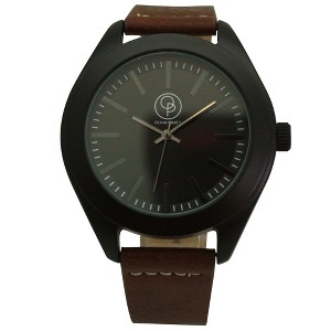 Olivia Pratt Minimalist Faux Leather Band Men Watch - 1 of 4