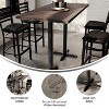 Flash Furniture Bennett Rectangular Solid Wood Commercial Indoor Tabletop with 22" x 22" Bar Height Rust-Resistant Cast Iron X-Base - 3 of 4
