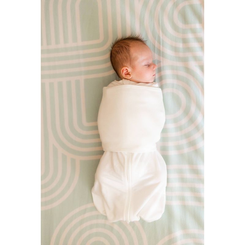 Butterfly 2-in-1 Swaddle and Transitional Sleep Sack - White, 3 of 16