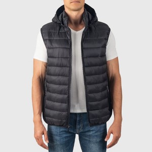 Alpine Swiss Gage Men's Puffer Vest Down Alternative Light Packable Water-Resistant Quilted Sleeveless Jacket Removable Hood - 1 of 4