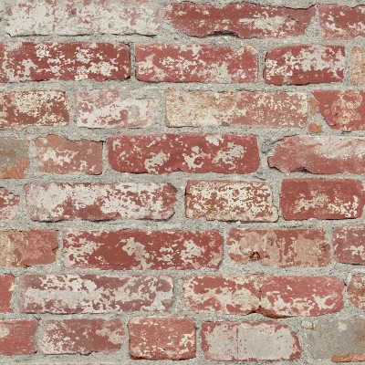 RoomMates Stuccoed Brick Peel And Stick Wallpaper Dark Red