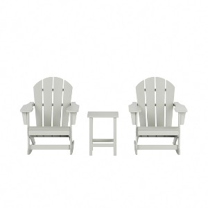 WestinTrends 3 Piece set Outdoor Patio Poly Adirondack rocking chairs with side table - 1 of 4