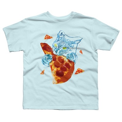 Boy's Design By Humans Pizza Cat in Space By BABYSHARK185 T-Shirt
