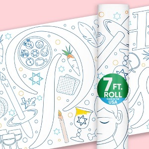 Big Dot of Happiness Happy Passover Coloring Table Runner, 7ft Long Craft & Activity Seder Table Cover for Kids & Family, Giant Coloring Page - 1 Roll - 1 of 4