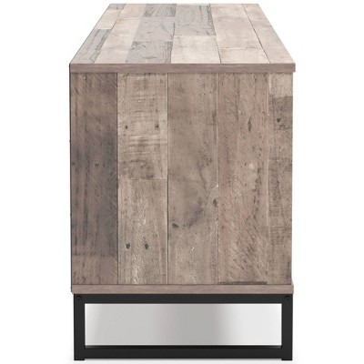 Neilsville 60" Light Brown TV Stand with Cabinet and Drawers