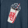 Women's - Diet Coke - Heart Bubbles Lightweight French Terry Wide Neck Long Sleeve Shirt - 2 of 4