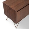 Chic Crate - Modern Media Console w/ Solid Wood Frame - Mid-Century TV Stand with Open Storage - Burnt Umber Finish - 2 of 4