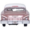1958 Chevrolet Impala Sport Cay Coral Pink Metallic with White Top 1/87 (HO) Scale Diecast Model Car by Oxford Diecast - 4 of 4