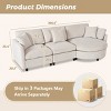 105.5" Chenille Sectional Sofa with Curved Chaise & 3 Pillows, Modern Space-Saving Couch for Living Room Apartment-3irtyhousy - 4 of 4