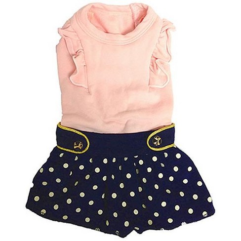 Parisian Pet 'Nautical Dress Pink' for Dogs – Elegant Pink & Navy Dress with Chic Belt  M - image 1 of 1