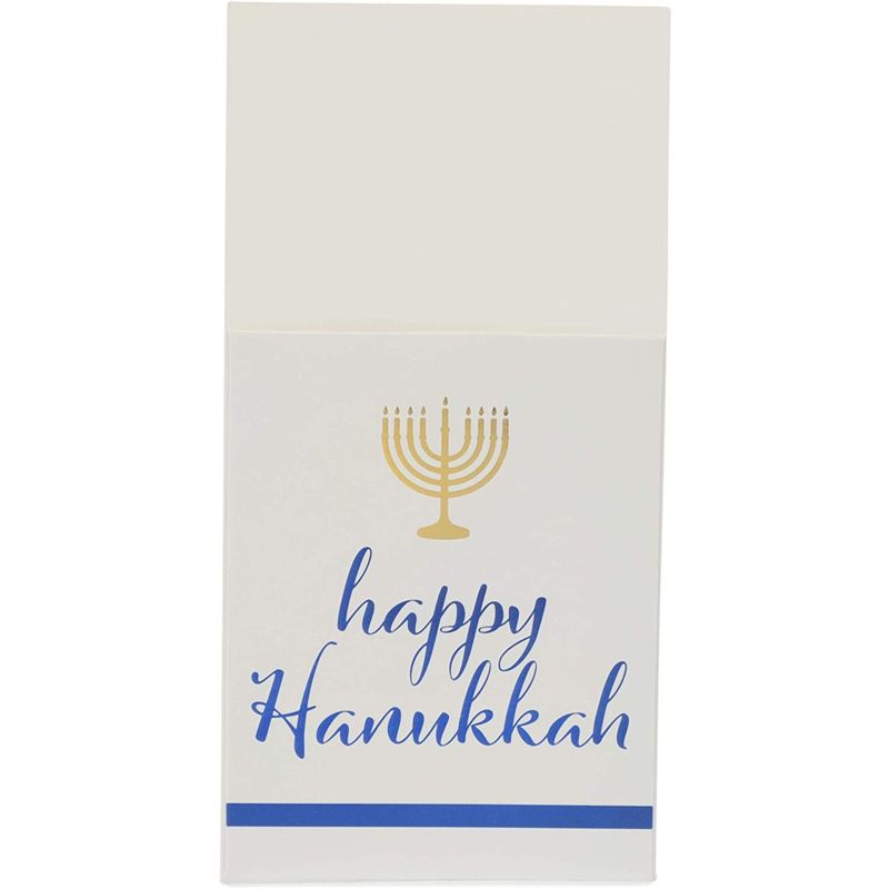 Sparkle and Bash 36 Pack Happy Hanukkah Silverware Cutlery Holders, Chanukah Utensil Paper Pouch Bag for Party Table Decorations, 4 of 8