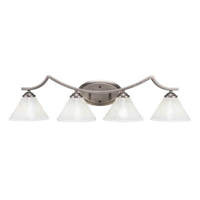 Toltec Lighting Zilo 4 - Light Vanity in  Graphite with 7" Gold Ice Shade