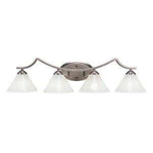 Toltec Lighting Zilo 4 - Light Vanity in  Graphite with 7" Gold Ice Shade - 1 of 1