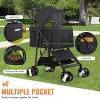FDW Pet Stroller 3-in1 Multifunction Dog Stroller with All-Terrain Tires Extra-Large Storage Basket Adjustable Canopy for Small to Medium Dogs Cats - 4 of 4