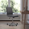 Flash Furniture Madigan Mid-Back Armless Swivel Task Office Chair with Upholstery and Adjustable Metal Base - image 2 of 4