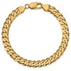 Black Bow Jewelry Men's 10k Yellow Gold 9.3mm Hollow Miami Cuban (Curb) Chain Bracelet - 2 of 4