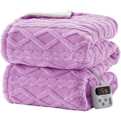 Electric Blanket Heated Throw, Heated Blanket with 10 Heating Levels & 10 Time Settings, Fast Heating Blankets, Machine Washable