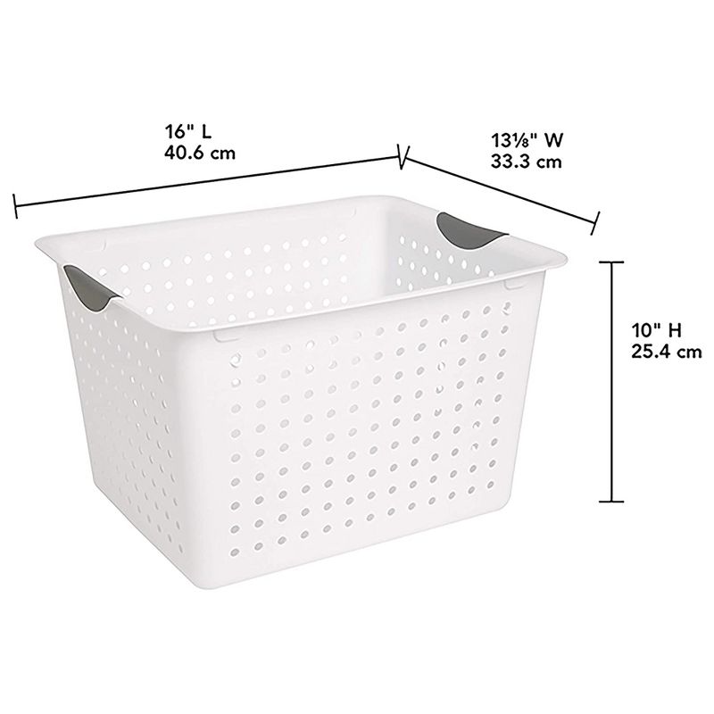 Sterilite Deep Ultra Plastic Storage Bin Organizer Basket w/ Handles, 5 of 7